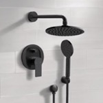 Remer SFH80 Matte Black Rain Shower System with Handheld, Rain Shower Head, Shower Faucet Set